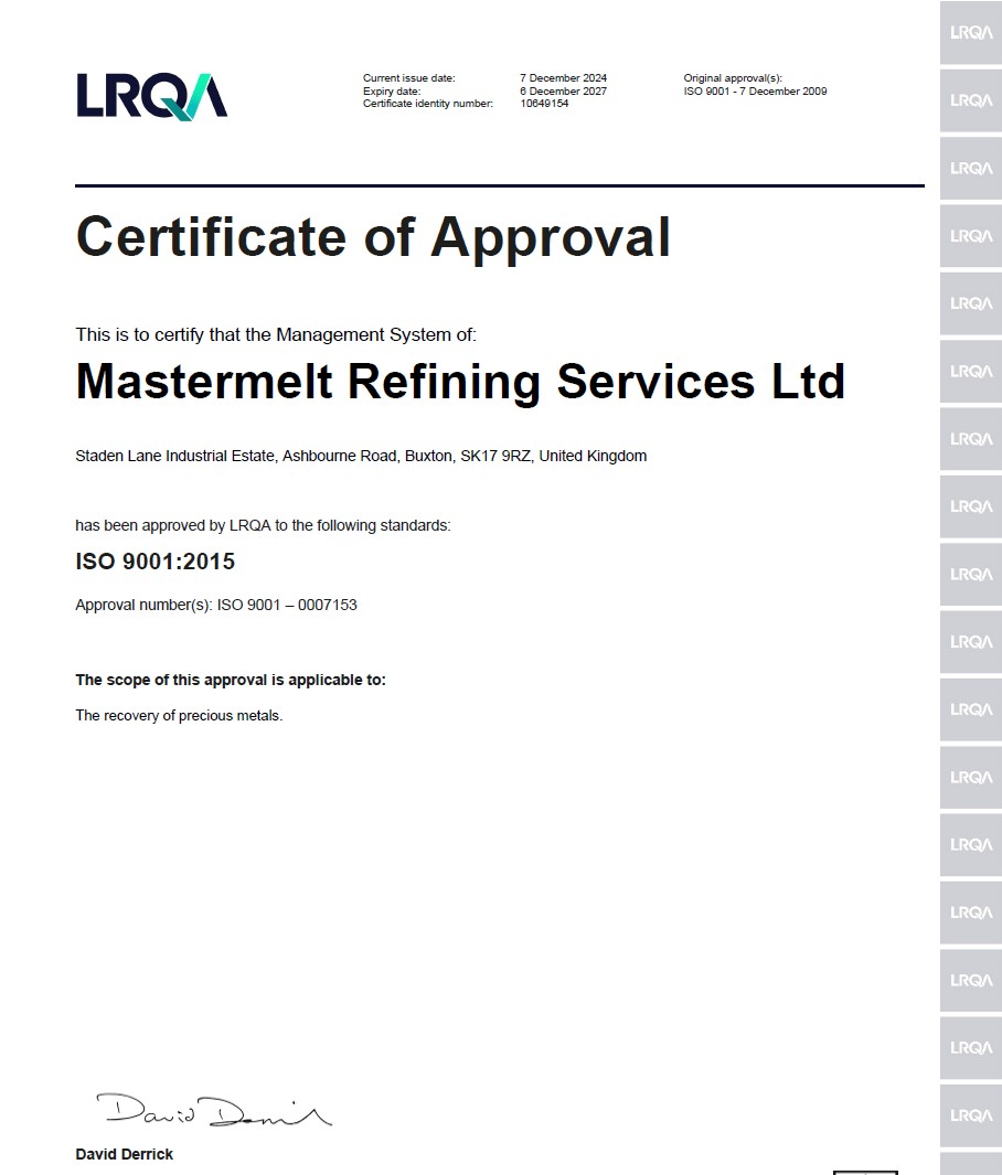 Refining – ISO 9001 Quality Management LRQ 4005561